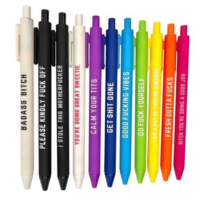 BAD WORD Pens, Sarcastic Pens, Vulgar Glitter Pens 