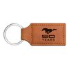 Ford Mustang 50 Years Rectangular Brown Leather Key Chain