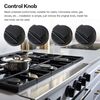 4 Pack Universal Black Control Knobs Replacement with 12 Adapters for Oven/Stove/Range