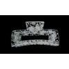 Generic Rectangle large clear transparent white flower acrylic hair claw clip