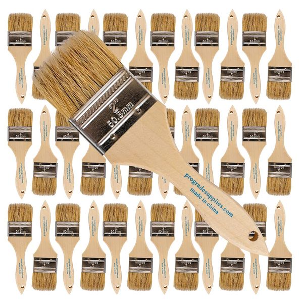 Pro Grade - Chip Paint Brushes - 36-Pack - 2 Inch Chip Brush for Paints, Stains, Varnishes, Glues, & Gesso