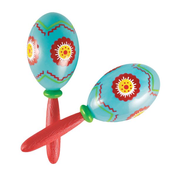 Amscan Fiesta Cinco De Mayo Plastic Maracas, 7", Multi Color