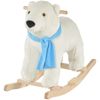 Polar Bear Wooden Indoor Childrens Rocking Toy w/ Safety Handlebars & Footrests