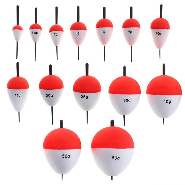 OriGlam 14pcs Fishing Bobbers Hard Foam Snap-on Floats Fishing Floats, Red & White Float Bobbers, Fishing Bobbers Floats FishFloat Spring Slip Bobbers for Crappie Panfish Walleyes