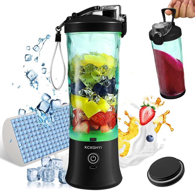 Portable Blender, Personal Size Blender for Smoothies, Freshly Squeezed Juices, Milkshakes and Baby food, Mini Blender 20 oz BPA Free, Suitable for Outdoor Sports, Family, Travel. (Black)