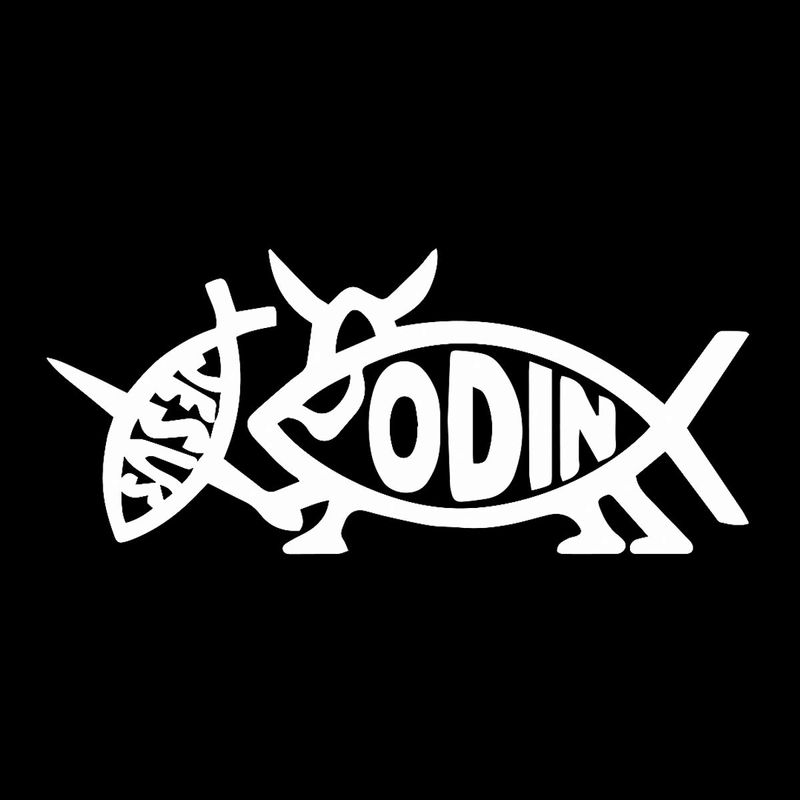 EvolveFISH Odin Fish Jesus Fish Weatherproof Vinyl Decal - [White][5 ...