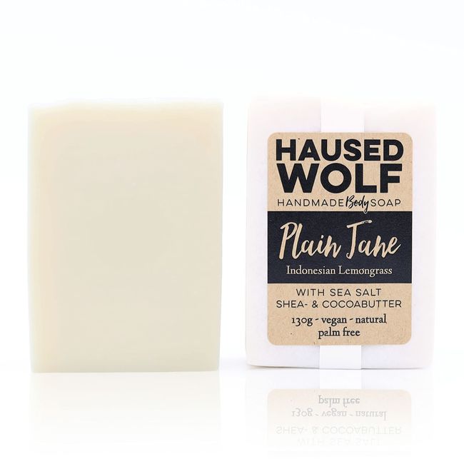 Haused Wolf Duschseife - 130 g - vegan - Naturkosmetik - handmade in Germany (Plain Jane)