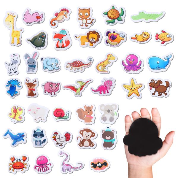 Bvdfgk Fridge Magnets for Toddlers - Magnetic Animals Toys for Refrigerator, Kids Magnetic Foam for Junior Learning, Baby Safe Magnets for Educational Game - 40 Pcs