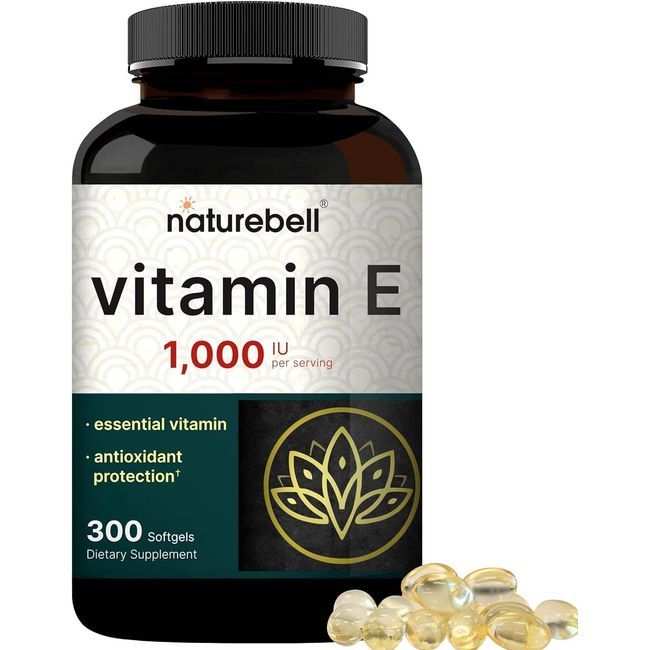 Vitamin E 1000IU 300 Softgels d-Alpha Tocopherol Acetate Non GMO