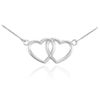 925 Sterling Silver Double Open Heart Necklace, 22"