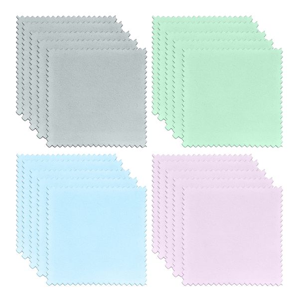 QEEQPF 20-Pack Jewelry Cleaning Cloths, Reusable Polishing Cloths, Antioxidant Protection Accessories, Jewelry Wipe Cloth, Jewelry Cleaning Kits, for Pearl, Gold, Silver, Platinum Jewelry (8 * 8cm)