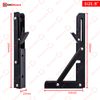 Highdecora Folding Shelf Bracket, 2 Pcs Heavy Duty Foldable Shelf Bracket Metal Wall Mounted Foldable Triangle Support Bracket for Table DIY Work Bench (Black, 8 inch)