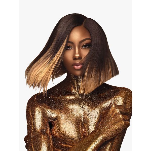 Sensationnel Empire Gold weave hair - virgin Human hair extensions Yaki texture hair for weaving and sew in styles - Empire GOLD YAKI STRAIGHT 1 pack (8 inch, 2)