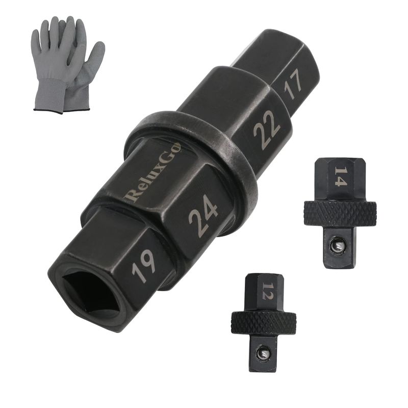 ReluxGo Motorcycles Hex Axle Tool Steady Hex Bit Socket Set Black ...