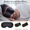 Silk Eye Mask, 2 Pack Natural Silk Sleep Mask with Adjustable Strap and Ear Plugs, Eye Sleep Shade Cover, Blocks Light Sleeping Eye Mask for Women Men
