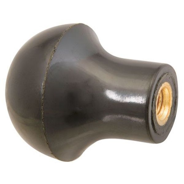 1 dia., 10-32 thds., Push - Pull - Lift Plastic Knob w/Black Phenolic Brass Insert (1 Each)