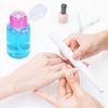 Leevia 2 Pcs 180ml Nail Polish Remover Pump Dispenser Push Down Cleanser Bottle Nail Polish Remover Liquid Bottle Container for Nail Polish and Makeup Remover Nail Art Tool Travel Set