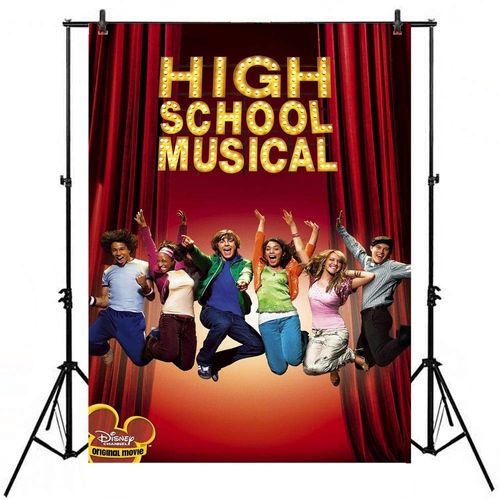 JMING High School Musical Themed Party Background 5x7ft Vinyl High School Musical Photography Backdrop for Birthday Decorations Dance and Sing Party Banner Video Studio Props Picture Shooting