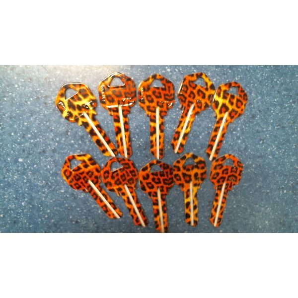 HY-KO  Blank Keys LEOPARD Print  10 pk  (KW1-01) FS