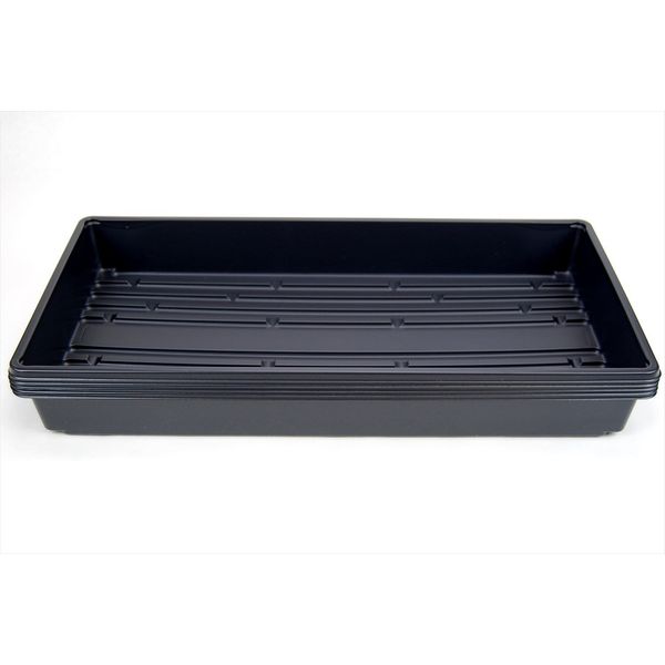 5 Pack of Durable Black Plastic Growing Trays (Without Drain Holes) 21" X 11" X 2" - Flowers, Seedlings, Plants, Wheatgrass, Microgreens & More