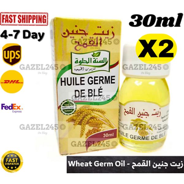 Wheat Germ Oil Huile Germe De Blé Natural Pure 30ml X2 زيت جنين القمح