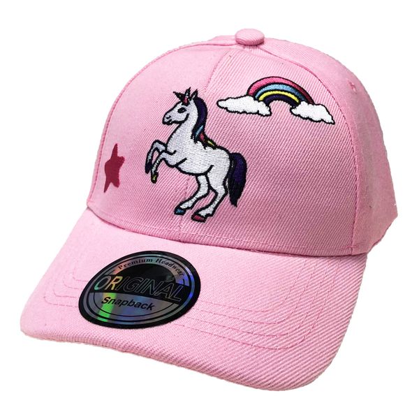 JameStyle26 Einhorn Kinder Snapback Einhorn Cap Starter Baseball Cap Trucker Cap Kult Unisex Baseball Größe verstellbar Rosa