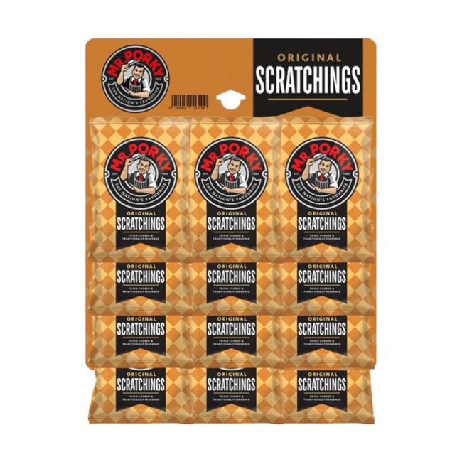 MR.PORKY Original Scratchings Pub Card 12x25g