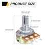 sourcing map 20 Pack WH148 Potentiometer B1M Ohm Single-Joint Variable Resistors 3 Terminals Linear Taper Rotary for Audio Volume Control