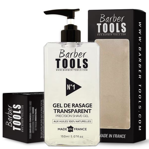 ✮ BARBER TOOLS ✮ Rasiergel transparent 150 ml - für eine präzise Rasur der Bartkonturen (Sichtbarkeit, Gleitfähigkeit und maximaler Schutz)