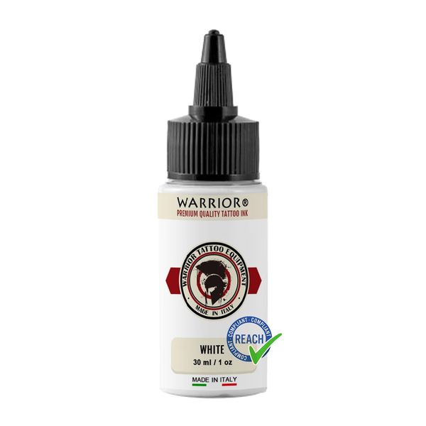 WARRIOR Inchiostro Diluente per Tatuaggi Permanenti Bianco Tattoo Ink Made in Italy Normative EU 2024 Pigmenti per il Corpo Diluente Whitewash-30 ml