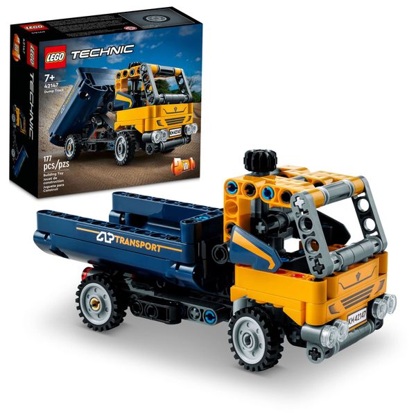 LEGO Technic Dump Truck 42147, 2in1 Toy Set, Construction Vehicle Model to Excavator Digger, Engineering Toys, Gift for Kids, Boys, Girls Ages 7 Plus