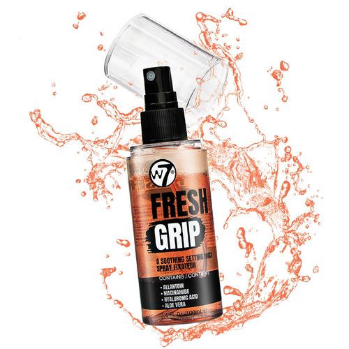 W7 Fresh Grip Soothing Setting Spray - Hydrating Bi-Phase Formula with Hyaluronic Acid & Vitamin E for Long-Lasting Makeup Hold, 100ml