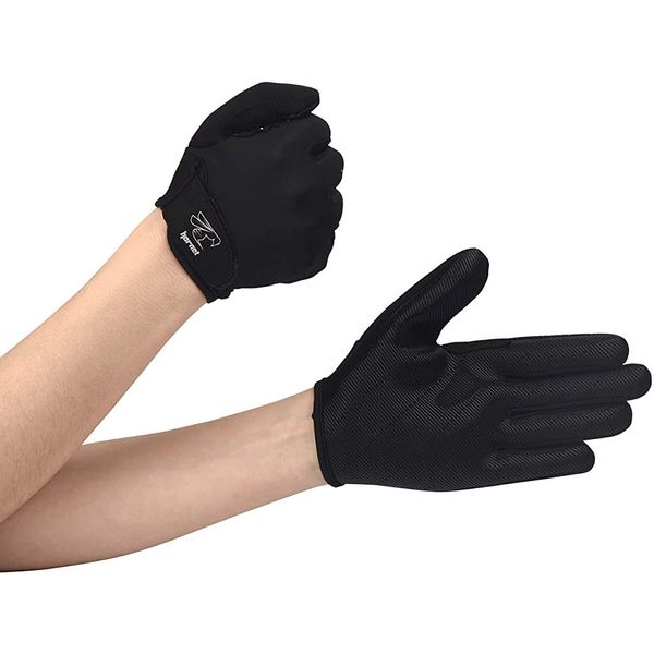 Full Finger Black Rowing Gloves with Non-Slip Grip Ideal for Paddling, Sailing, Fishing, Kayaking, Boating and More (XS (Fits 5.5”-6.5”))