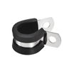 12Pcs 9/16" Cable Clamp R Shape Stainless Steel Rubber Cushioned Pipe Strap