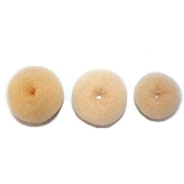 Generic PULABO Set von 3 Frauen Haarknoten Donut Maker Ring Stil Brötchen Donut Former Chignon - 1 groß + 1 mittel + 1 klein - Beige tragbar und nützlich tragbar