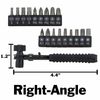 Right Angle Close Quarters Ratcheting Reversible Screwdriver Set with 18 Bits