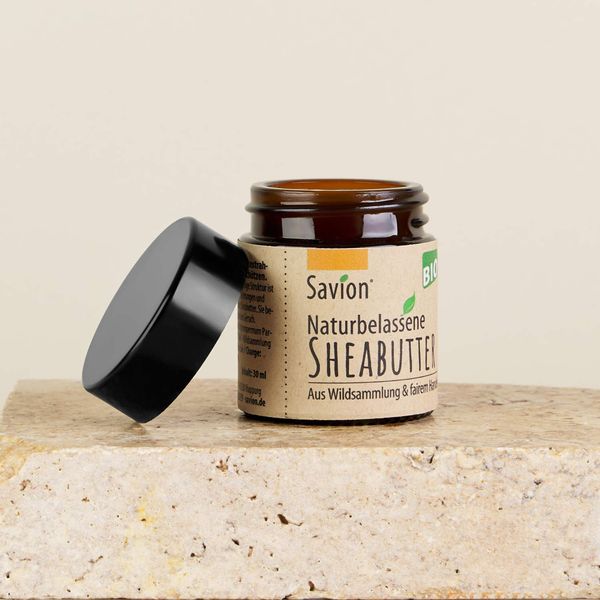 Savion Naturbelassene Sheabutter | Bio & Fairtrade | Für Haut & Haar | Karitébutter pur | Sheabutter 100% natürlich (30 ml)