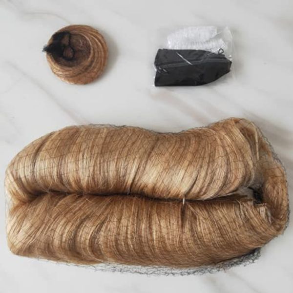 Honey Blonde Human Hair 27 Piece Quick Weave Bump Hair with Free Closure,Short Hair Pieces For Black Women (27)