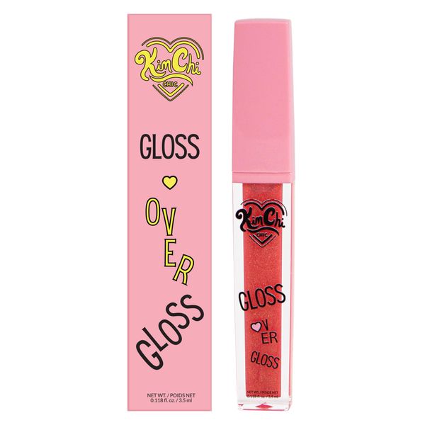 Kimchi Chic Gloss Over Gloss, Shimmery Micro-Sparkle Lip Gloss To Wear Alone Or Over Lipstick, Fragrance-Free Luscious Lip Balm, Red With Orange Undertone, 01 Ripe Mango, 0.35ml