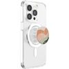 Boho Botanical Green & Neutral Abstract Wavy Stripe PopSockets MagSafe PopGrip for iPhone
