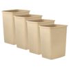 Superio 4.5 Gallon Plastic Trash Can, Waste Bin- 18 Qt (4, Beige)