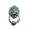 Chrome Lion Head Door Knocker with Shiny Lion Ring Style Front Door Knocker