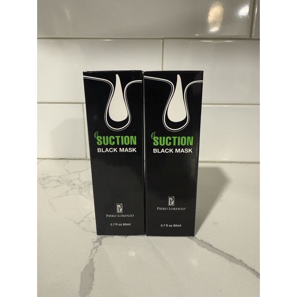 2-Pack Piero Lorenzo SUCTION BLACK MASK 2.7 fl oz - New / Sealed