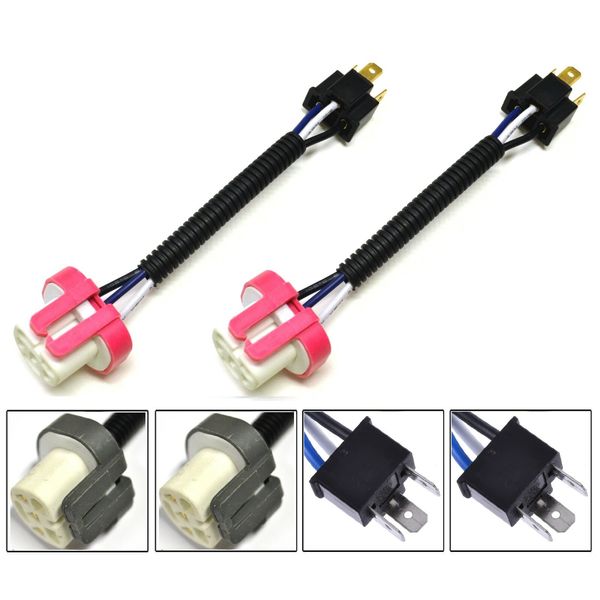 Conversion Wire Seal Beam H6054 to 9004 HB1 Two Harness Head Light Bulb Adapter