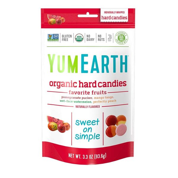 YumEarth Organic Favorite Fruit Hard Candy, Assorted Flavors, 3.3 Ounce (Pack of 6)