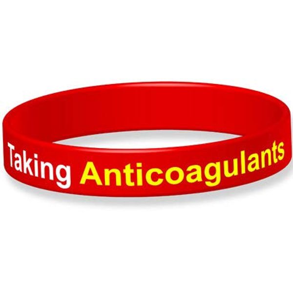 Taking Anticoagulants Silicone Wristband (21cm, Red)