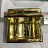 MINT CRAFT BRASS PLATED RECESSED SOAP HOLDER AND GRAB BAR