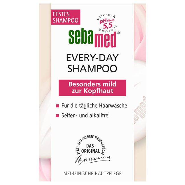 sebamed Every-Day Shampoo, Festes Shampoo, für die tägliche Haarwäsche, schützt vor Austrocknung, ohne Mikroplastik 80g