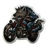 Embroidered Wolf on Motorcycle Iron on Patch