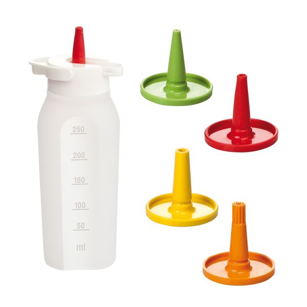 Tescoma Condiment Dispenser, 4 Nozzles, 250 Ml Presto, Assorted, 500 ml